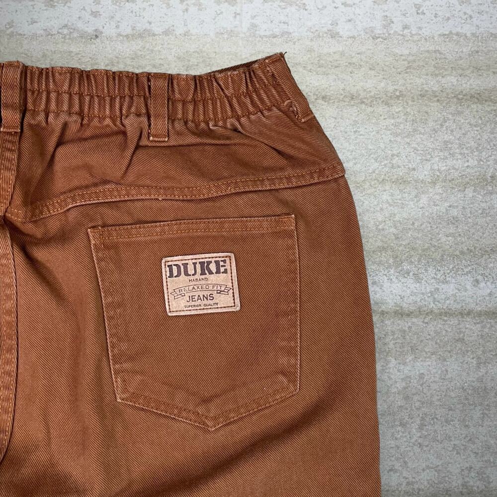 Vintage 90s Duke Jeans 38x28 Relaxed Fit Clay Tan Wash Denim - Picture 3 of 5